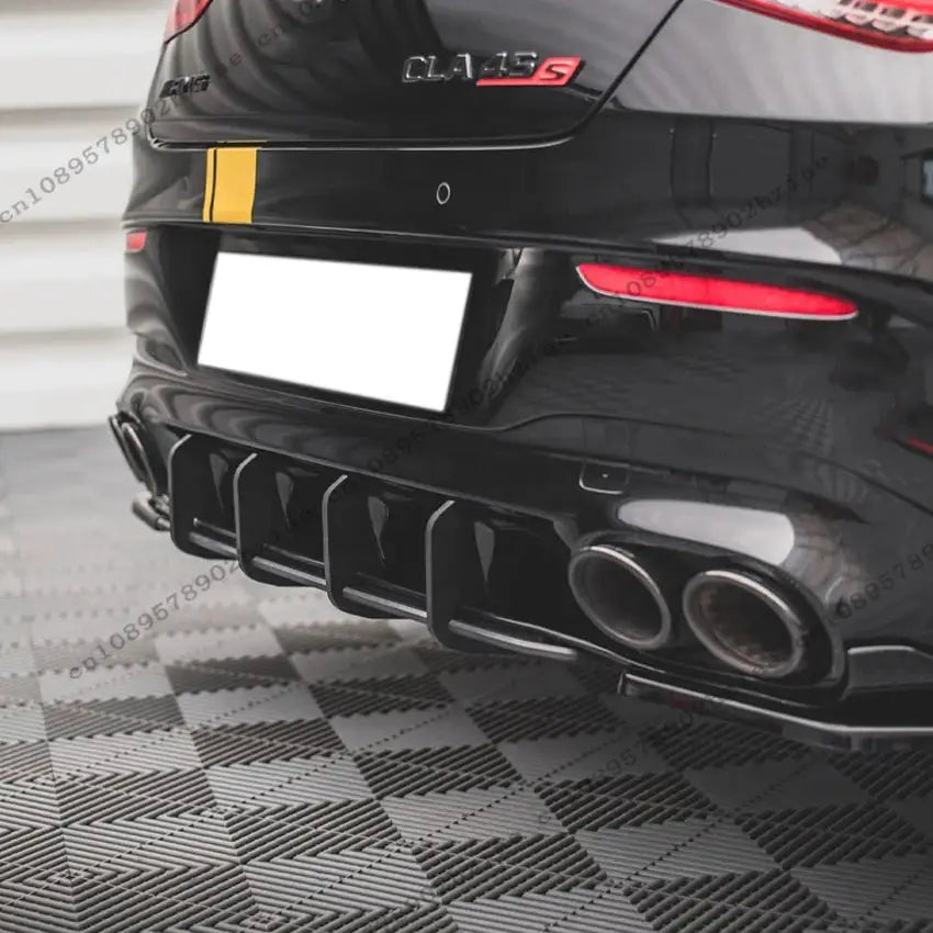 Maxton Style Rear Diffuser For Mercedes CLA Class C118 CLA35 CLA45 AMG 2019 - 2024 Gloss Black Rear airflow Splitters Accessories - PureGlamSpin