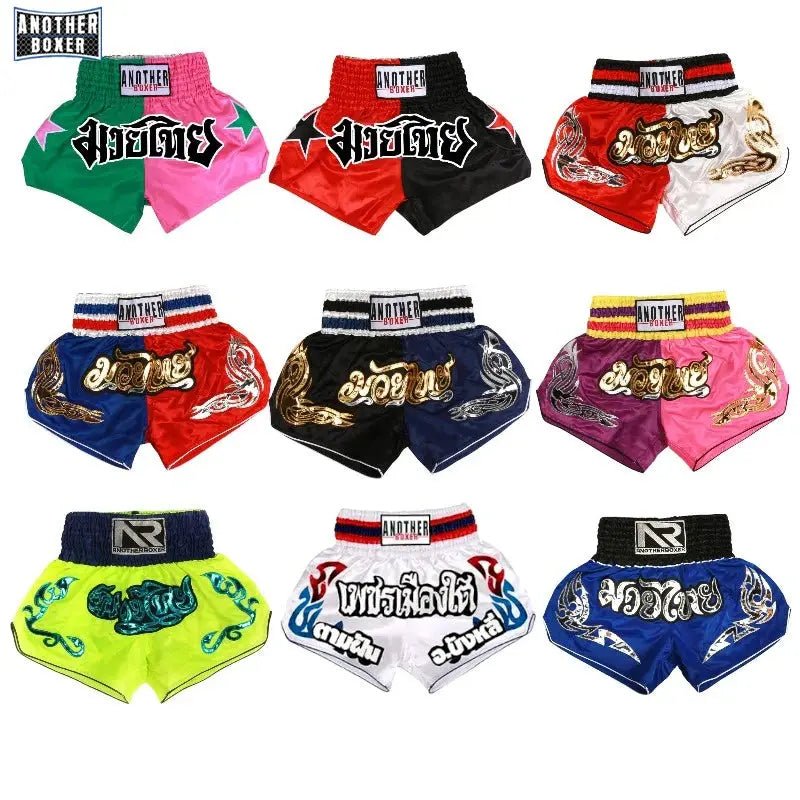 Men's Boxing Shorts Kickboxing Short Muay Thai Women Child Martial Arts Training Team Clothes Gym Grappling BJJ Cage Fight Pants - KC’s Way‼️🥊