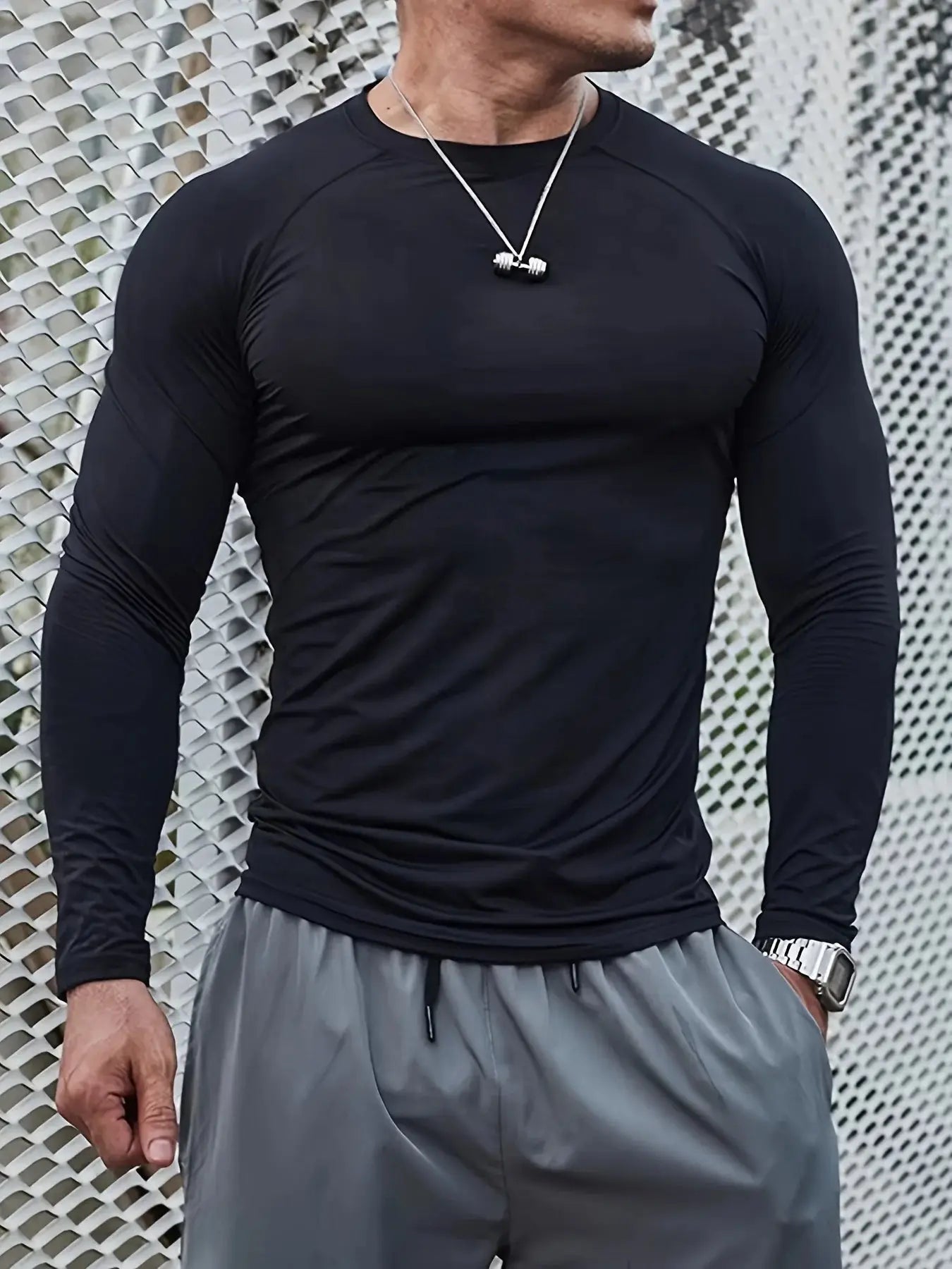 Men's quick drying long sleeved sports top, comfortable tight fitting clothes for sports yoga, football training, basketball - KC’s Way‼️🥊