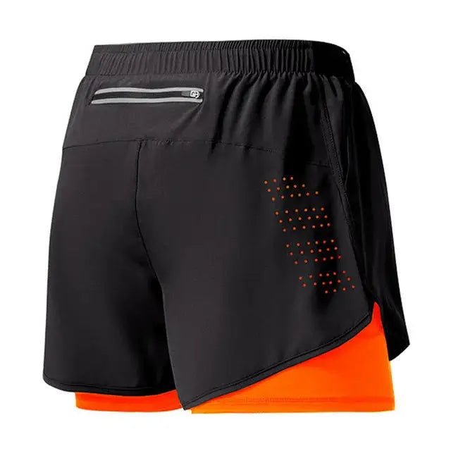 Men's Running Shorts Quick - drying Fitness Black Double Layer Shorts Men New Sport Workout Training Bodybuilding Short Pants - KC’s Way‼️🥊