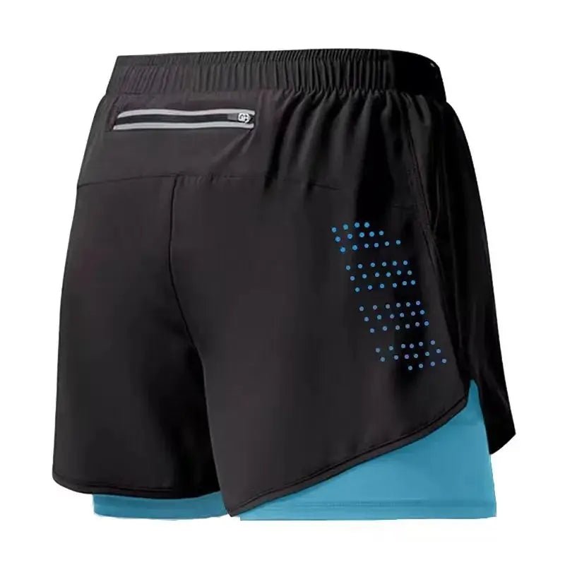 Men's Running Shorts Quick - drying Fitness Black Double Layer Shorts Men New Sport Workout Training Bodybuilding Short Pants - KC’s Way‼️🥊