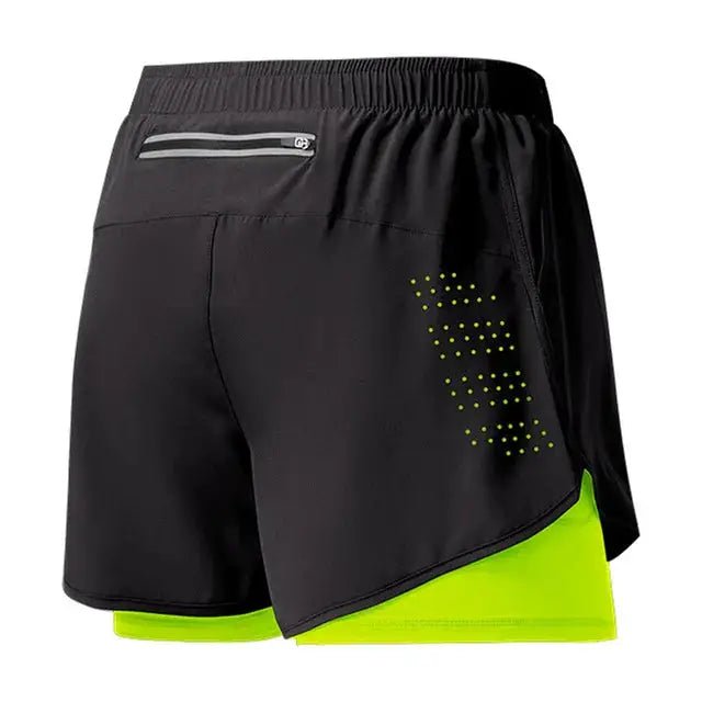Men's Running Shorts Quick - drying Fitness Black Double Layer Shorts Men New Sport Workout Training Bodybuilding Short Pants - KC’s Way‼️🥊