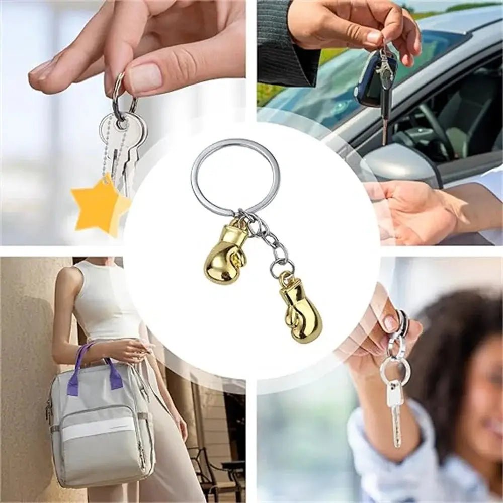 Metal Boxing Gloves Keychain Sport 3D Fitness Boxing Key Ring For Men Backpack Pendant Car Trinket Fight Club Match Gift - KC’s Way‼️🥊