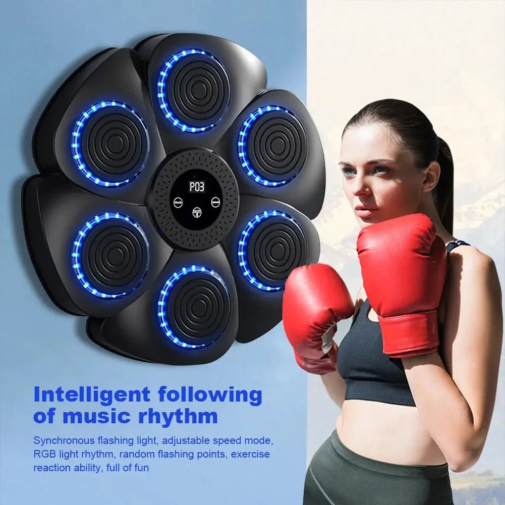 Music Boxing Machine Music Boxing Puncher Adjustable Boxing Training Punching Equipment Type C Charging with Gloves for Home Gym - KC’s Way‼️🥊