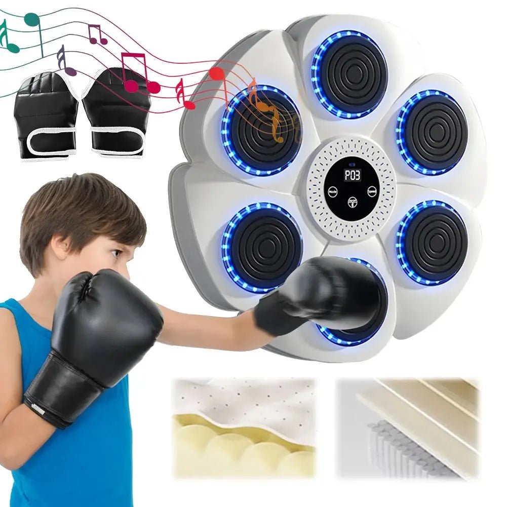 Music Boxing Machine Music Boxing Puncher Adjustable Boxing Training Punching Equipment Type C Charging with Gloves for Home Gym - KC’s Way‼️🥊