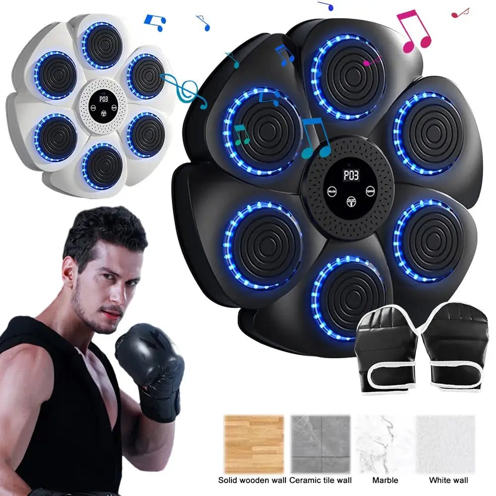 Music Boxing Machine Music Boxing Puncher Adjustable Boxing Training Punching Equipment Type C Charging with Gloves for Home Gym - KC’s Way‼️🥊