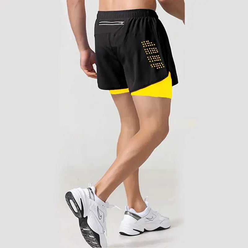 New Men Running Shorts Gym Sports Shorts 2 In 1 Quick Dry Workout Training Gym Fitness Jogging Short Pants Summer Men Shorts - KC’s Way‼️🥊