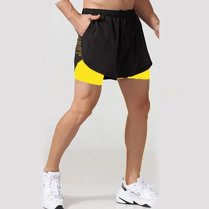 New Men Running Shorts Gym Sports Shorts 2 In 1 Quick Dry Workout Training Gym Fitness Jogging Short Pants Summer Men Shorts - KC’s Way‼️🥊