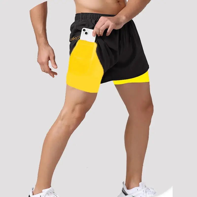 New Men Running Shorts Gym Sports Shorts 2 In 1 Quick Dry Workout Training Gym Fitness Jogging Short Pants Summer Men Shorts - KC’s Way‼️🥊
