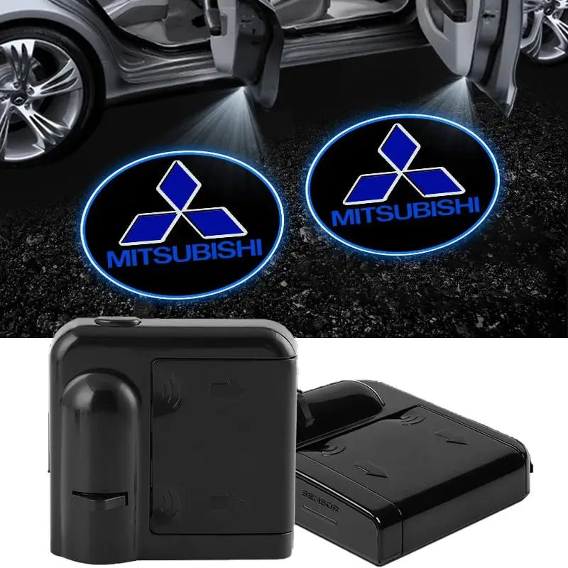New style fashionable Car LED Courtesy Light Ghost Shadow Projector Emblem Lamp For Mitsubishi Lancer ASX Outlander Pajero Doods - PureGlamSpin