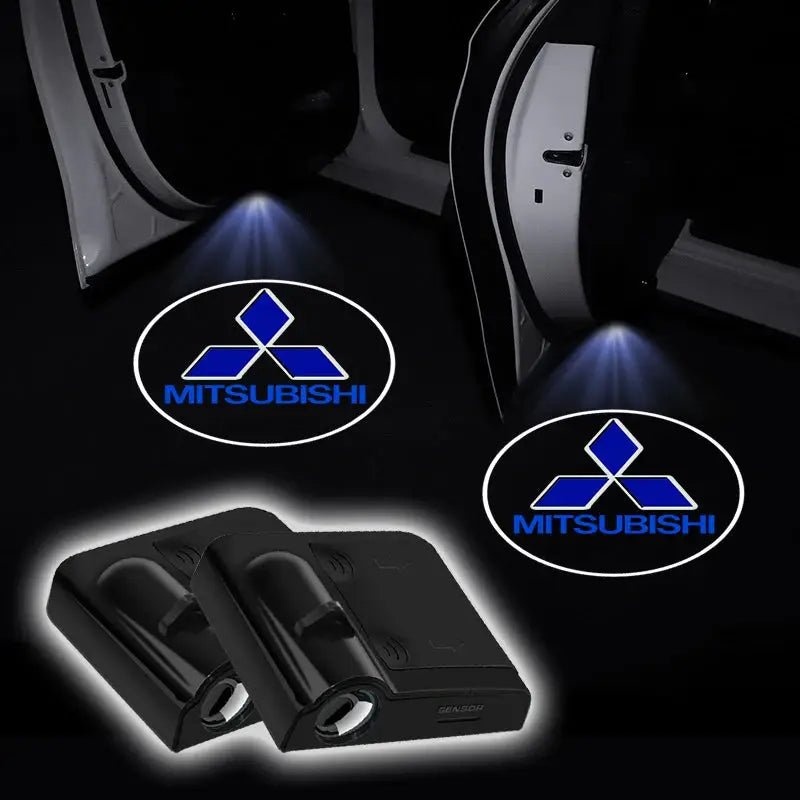 New style fashionable Car LED Courtesy Light Ghost Shadow Projector Emblem Lamp For Mitsubishi Lancer ASX Outlander Pajero Doods - PureGlamSpin