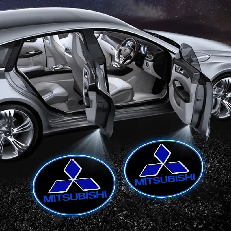 New style fashionable Car LED Courtesy Light Ghost Shadow Projector Emblem Lamp For Mitsubishi Lancer ASX Outlander Pajero Doods - PureGlamSpin