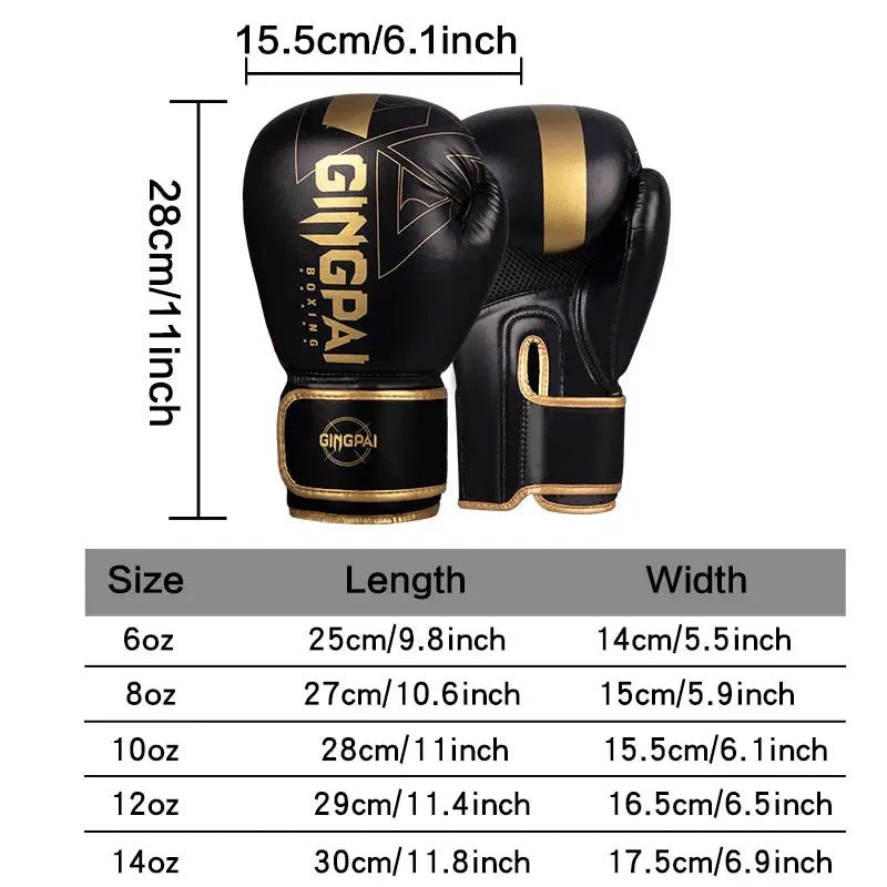 Professional 6/8/10/12/14oz Boxing Gloves PU Muay Thai MMA Profession Kickboxing Adults Sandbag Training Gloves Equipment - KC’s Way‼️🥊
