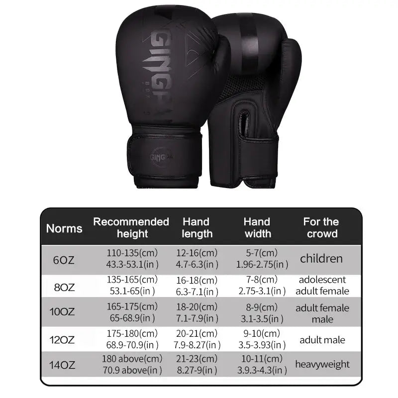 Professional 6/8/10/12/14oz Boxing Gloves PU Muay Thai MMA Profession Kickboxing Adults Sandbag Training Gloves Equipment - KC’s Way‼️🥊