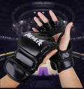 Professional Boxing Training Gloves Half Finger Leather Cushion for Adult Sanda Boxing Training Sandbag Knuckles - KC’s Way‼️🥊