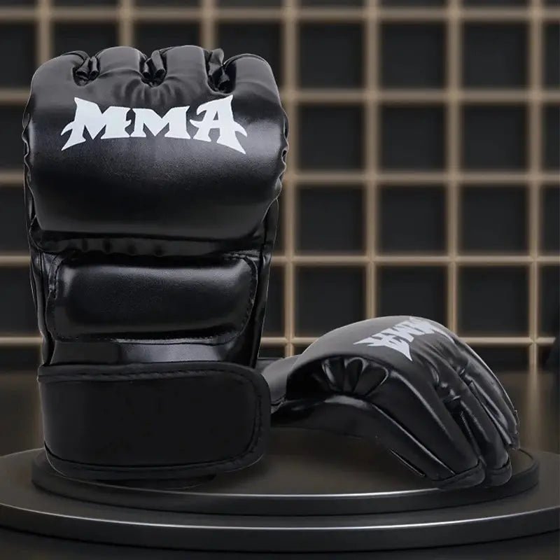 Professional Boxing Training Gloves Half Finger Leather Cushion for Adult Sanda Boxing Training Sandbag Knuckles - KC’s Way‼️🥊