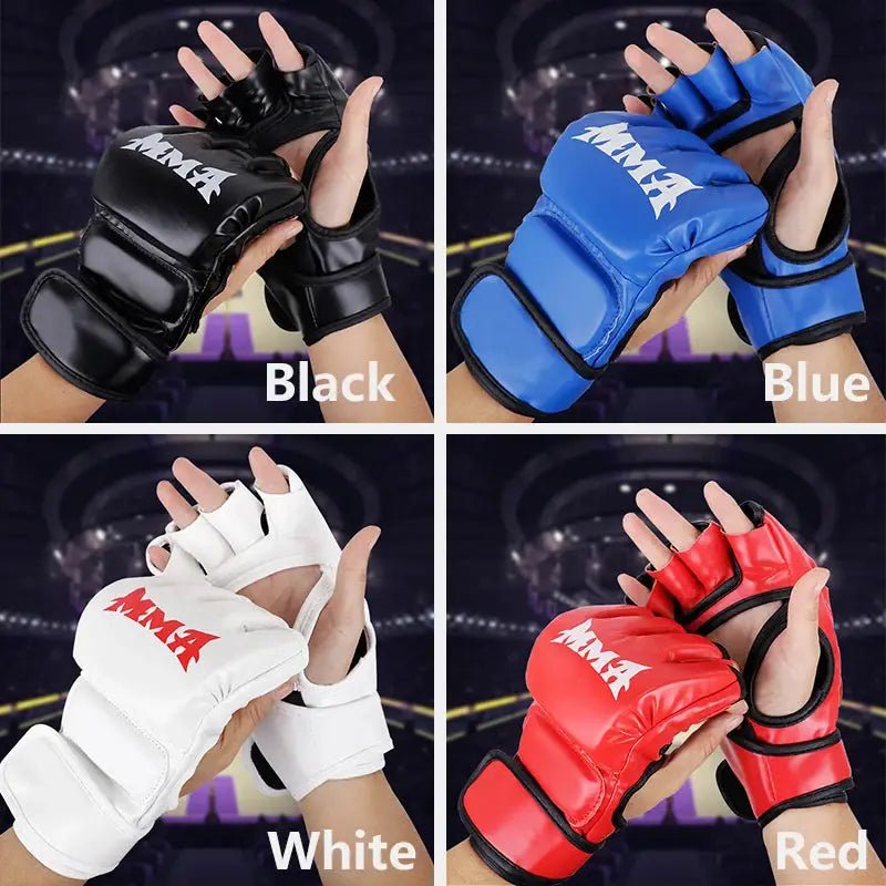 Professional Boxing Training Gloves Half Finger Leather Cushion for Adult Sanda Boxing Training Sandbag Knuckles - KC’s Way‼️🥊