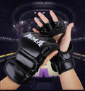 Professional Boxing Training Gloves Half Finger Leather Cushion for Adult Sanda Boxing Training Sandbag Knuckles - KC’s Way‼️🥊