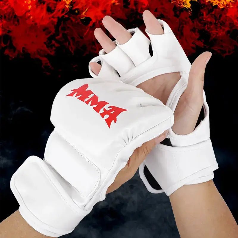 Professional Boxing Training Gloves Half Finger Leather Cushion for Adult Sanda Boxing Training Sandbag Knuckles - KC’s Way‼️🥊