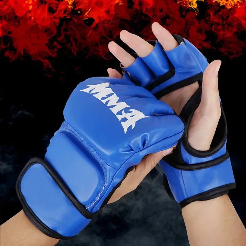 Professional Boxing Training Gloves Half Finger Leather Cushion for Adult Sanda Boxing Training Sandbag Knuckles - KC’s Way‼️🥊