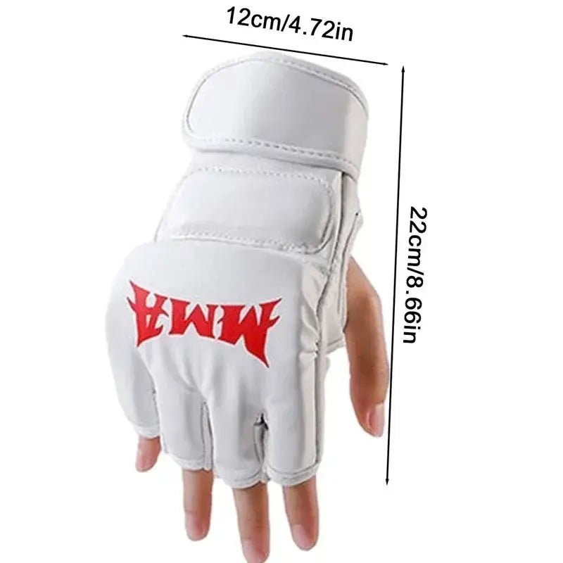 Professional Boxing Training Gloves Half Finger Leather Cushion for Adult Sanda Boxing UFC Training Sandbag Knuckles - KC’s Way‼️🥊