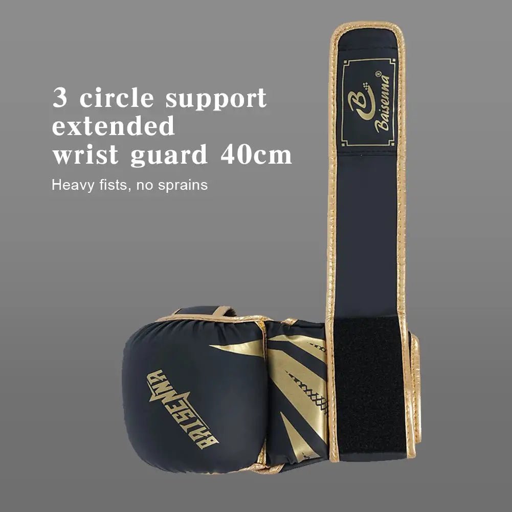 Professional MMA Boxing Gloves Half Finger Sandbag Karate Muay Thai Training Gloves PU Adult Kids Thickened Boxing Equipment - KC’s Way‼️🥊