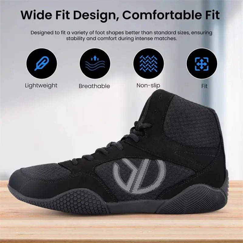 Professional Wrestling Boots Men's Lightweight Fighting Boxing Shoes High Quality Mesh Breathable Boxing Sneakers Big Size 40 - 50 - KC’s Way‼️🥊