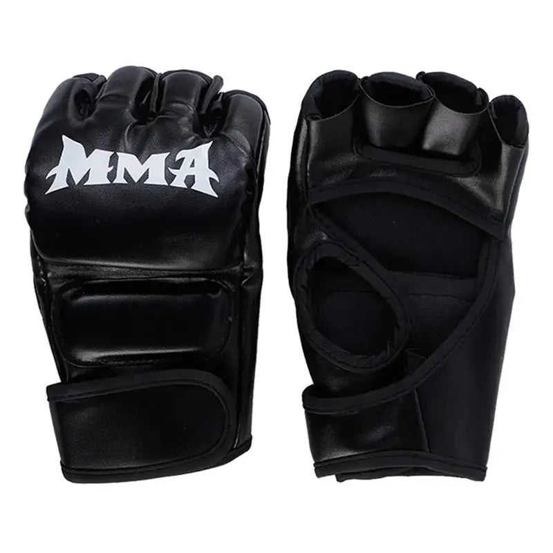 PU Half Finger Boxing Gloves PU Leather MMA Fighting Kick Boxing Gloves Karate Muay Thai Training Workout Gloves Training Gear - KC’s Way‼️🥊