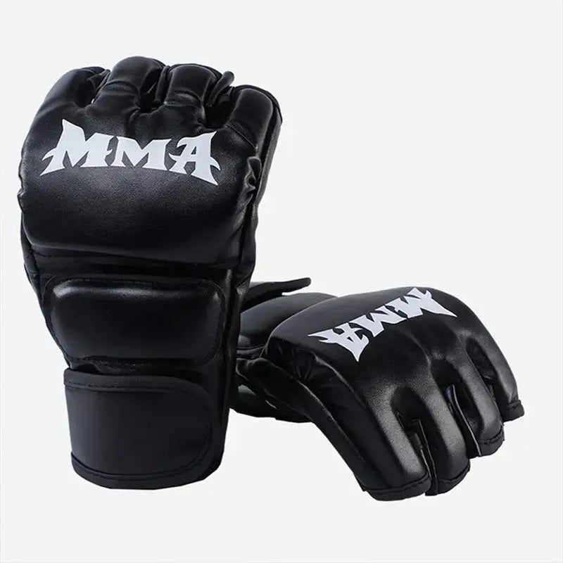 PU Half Finger Boxing Gloves PU Leather MMA Fighting Kick Boxing Gloves Karate Muay Thai Training Workout Gloves Training Gear - KC’s Way‼️🥊