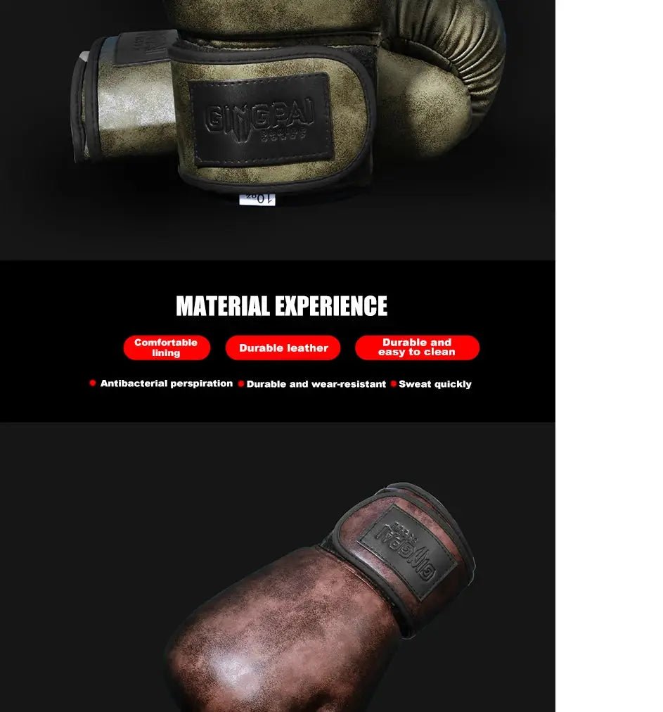 Retro Color Adult Kids Women/Men Boxing Gloves Pu Leather MMA Muay Thai Boxe De Luva Mitts Sanda GYM Equipment 6 8 10 12OZ Boks - KC’s Way‼️🥊