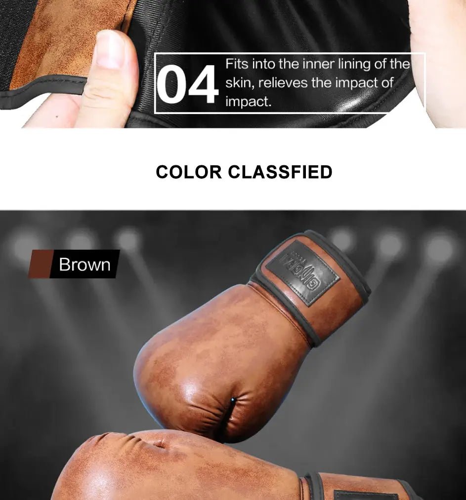 Retro Color Adult Kids Women/Men Boxing Gloves Pu Leather MMA Muay Thai Boxe De Luva Mitts Sanda GYM Equipment 6 8 10 12OZ Boks - KC’s Way‼️🥊