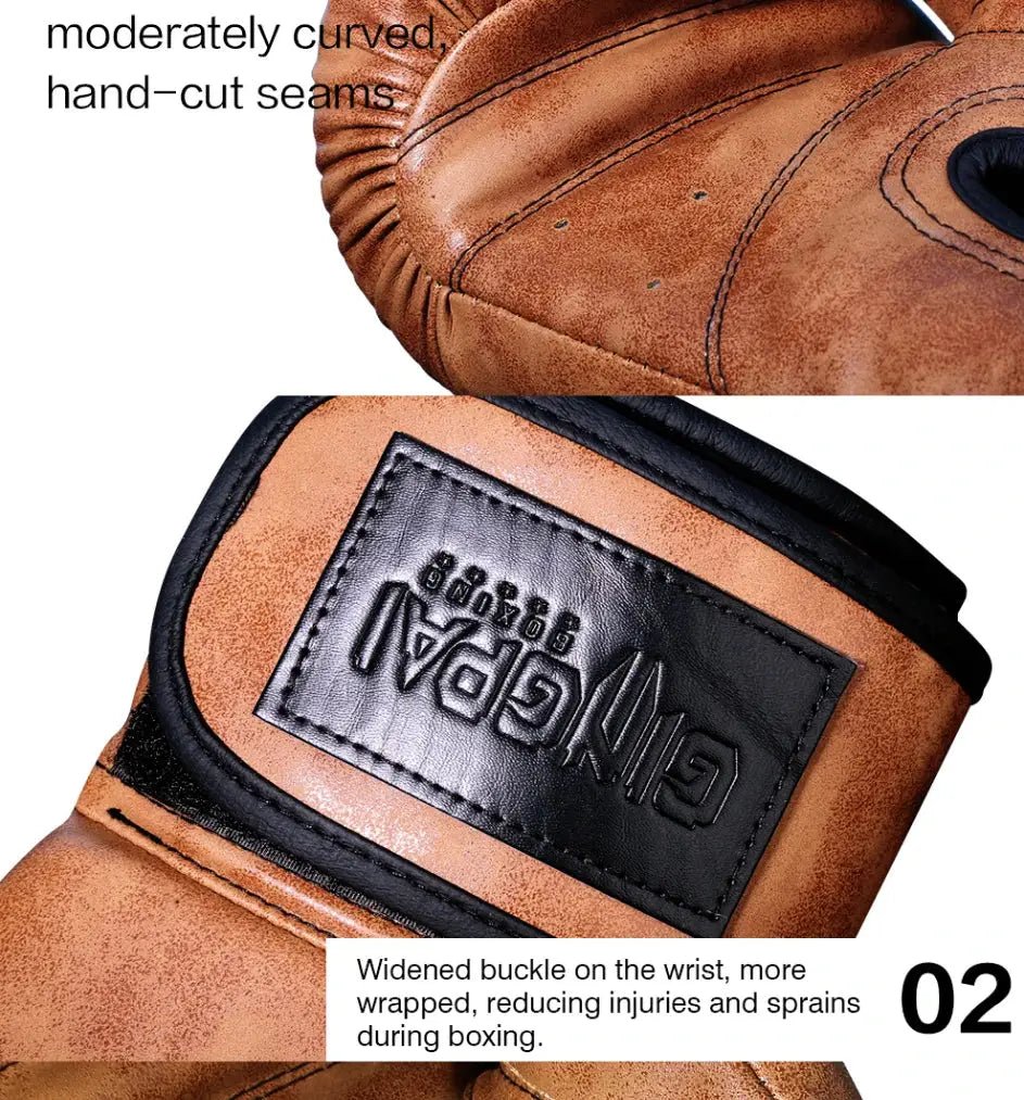 Retro Color Adult Kids Women/Men Boxing Gloves Pu Leather MMA Muay Thai Boxe De Luva Mitts Sanda GYM Equipment 6 8 10 12OZ Boks - KC’s Way‼️🥊