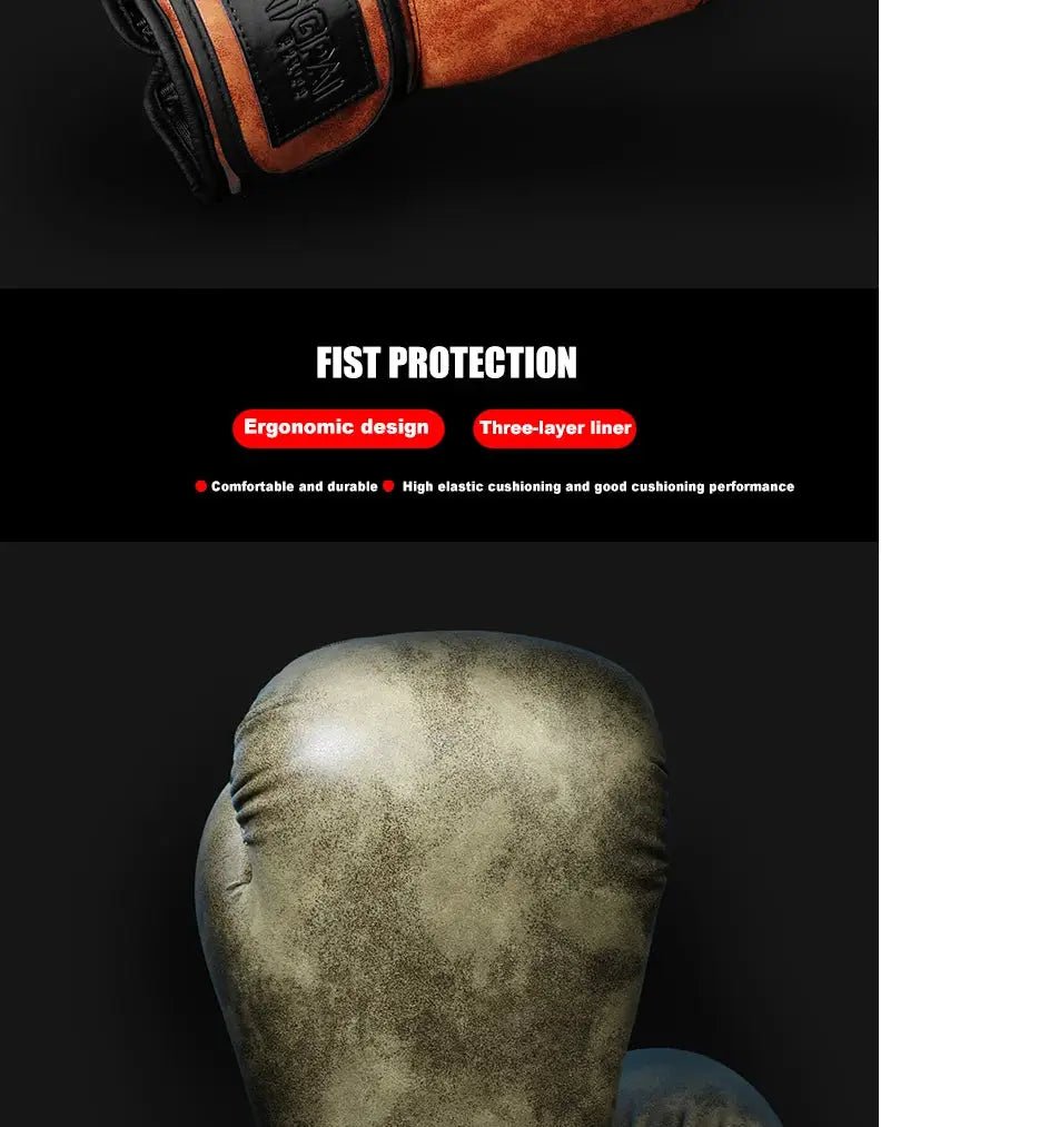 Retro Color Adult Kids Women/Men Boxing Gloves Pu Leather MMA Muay Thai Boxe De Luva Mitts Sanda GYM Equipment 6 8 10 12OZ Boks - KC’s Way‼️🥊