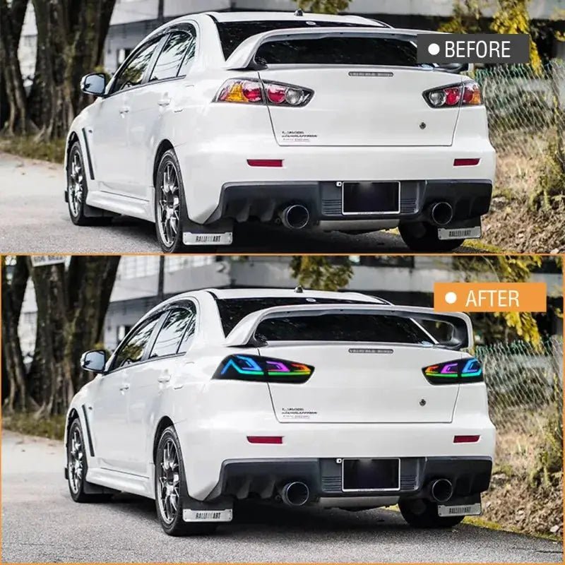 RGB LED Tail Lights For Mitsubishi Lancer 2009 2010 - 2021, DRL Rear Lamps - PureGlamSpin