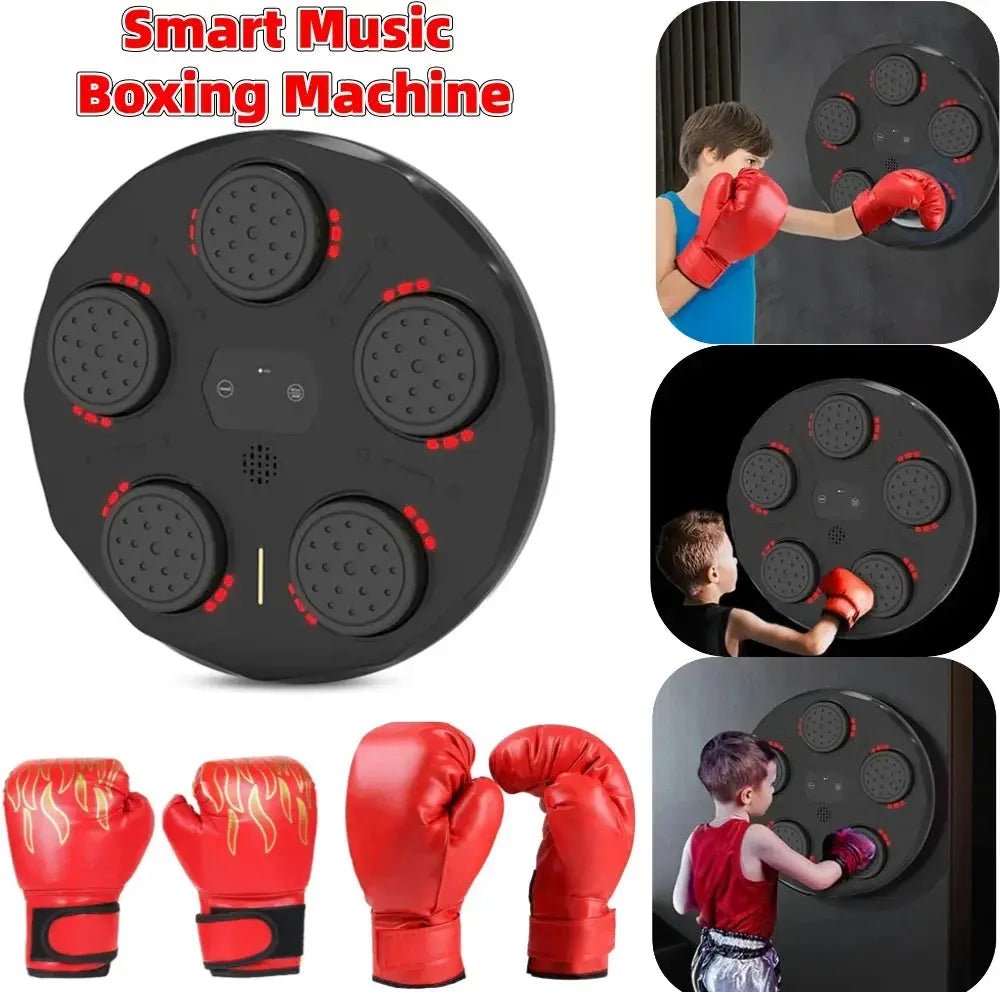 Smart Music Boxing Machine With Boxing Gloves Wall - Mounted Punching Trainer For Adult Kid Bluetooth - compatible Boxing Equipment - KC’s Way‼️🥊