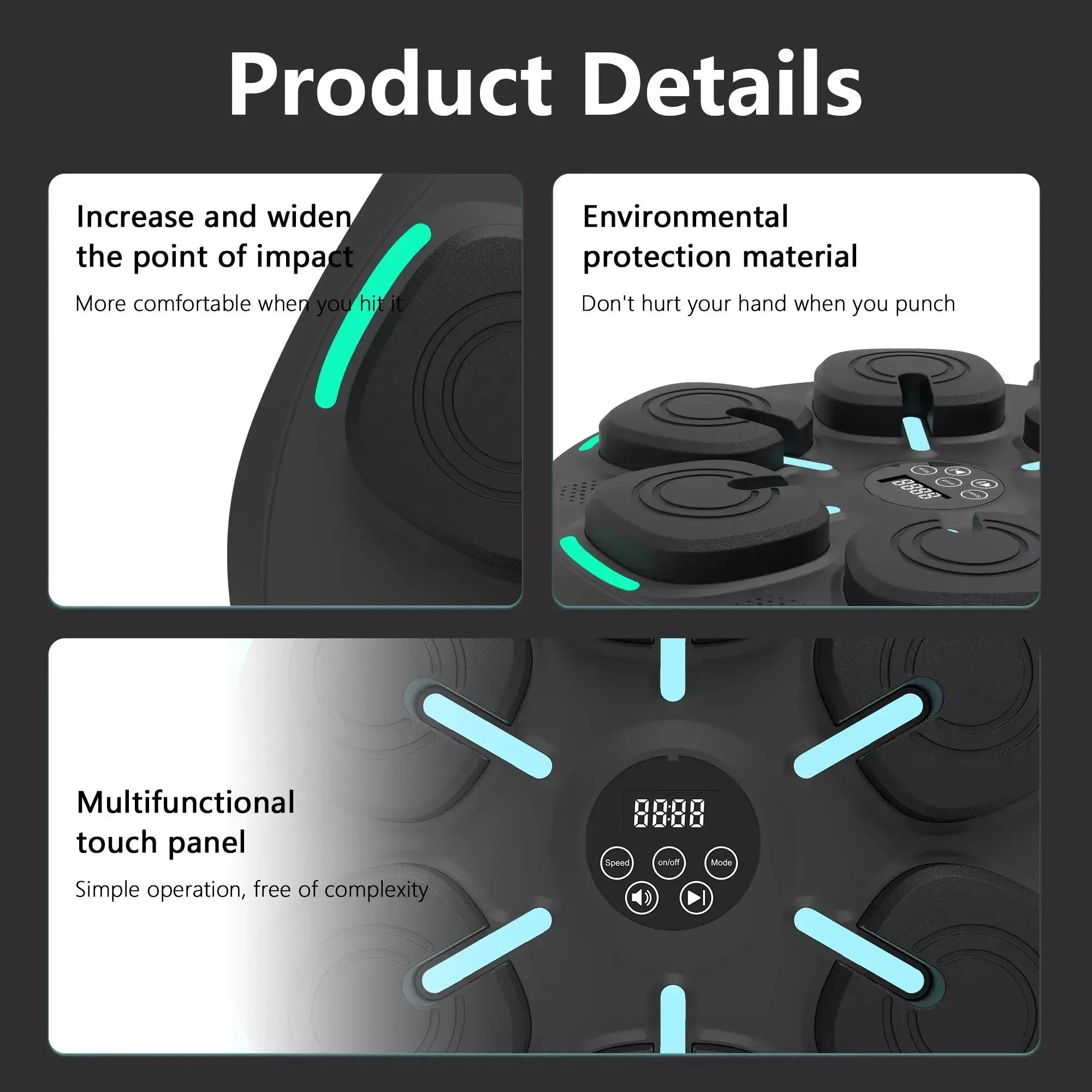 Wall Mounted Music Boxing Machine, Smart Bluetooth Boxing Machine with Boxing Gloves Workout Punching Equipment for Adults Kids - KC’s Way‼️🥊