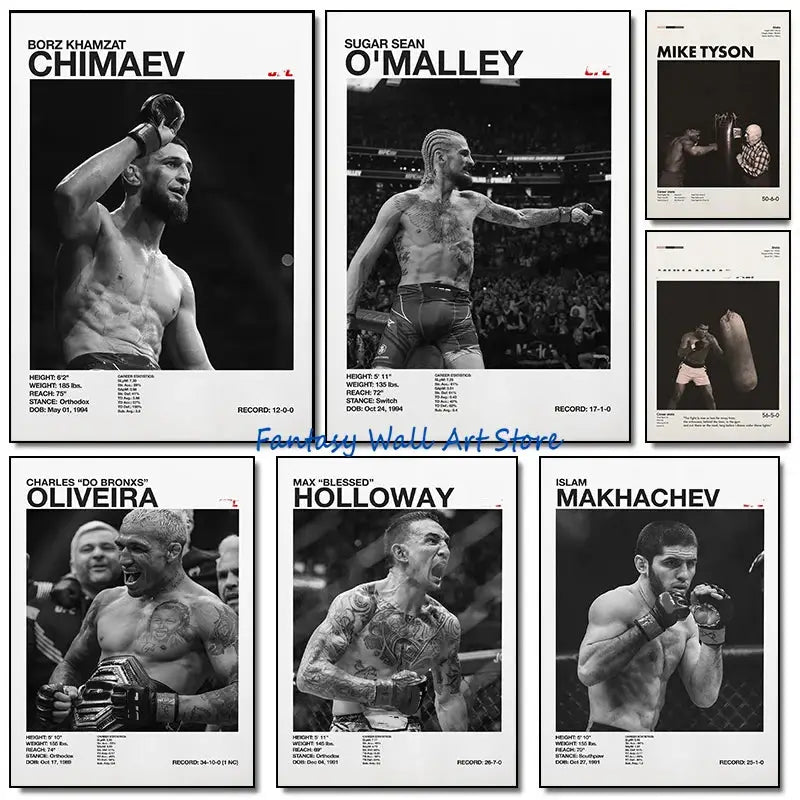 World Famous Boxing Players The Best Boxing Athlete Minimalist Black and White Poster Canvas Painting Wall Pictures Home Decor - KC’s Way‼️🥊