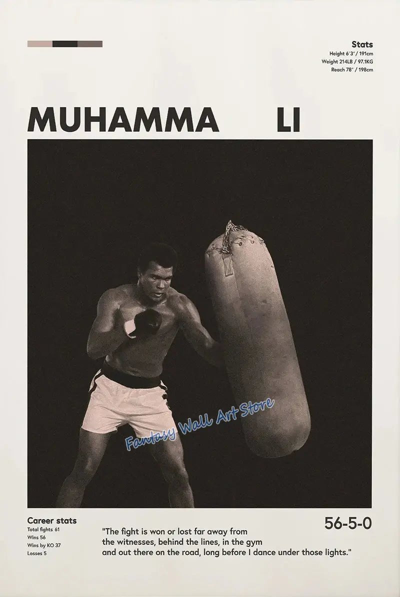 World Famous Boxing Players The Best Boxing Athlete Minimalist Black and White Poster Canvas Painting Wall Pictures Home Decor - KC’s Way‼️🥊