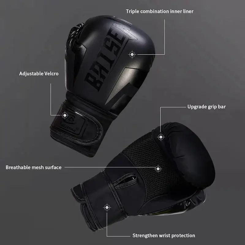 〔YY110〕1 Paie 6 Oz 10 Oz Boxing Gloves Wear - resistant PU Leather Training Gloves Good Toughness Humanized Design Punching Gloves - KC’s Way‼️🥊